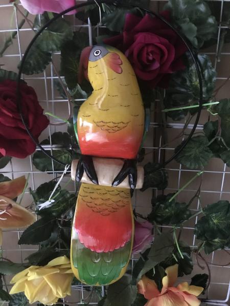 16'' Wooden Carved Parrot picture