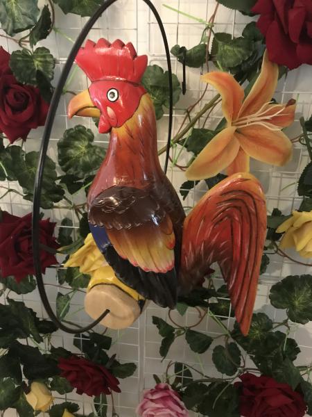 12'' Wooden Carved Rooster
