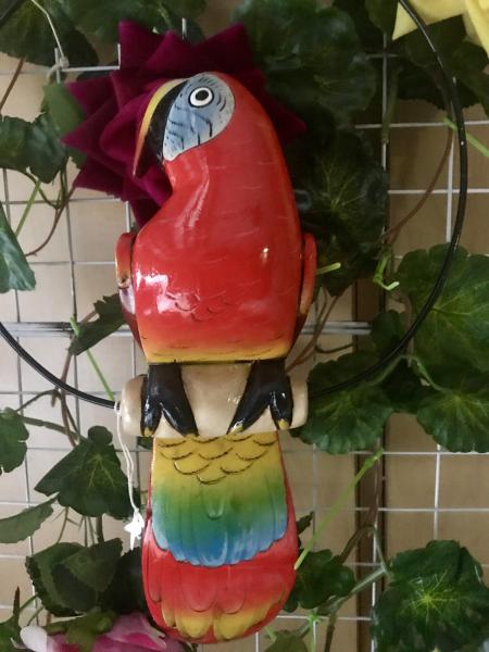 12" Wooden Carved Parrot picture