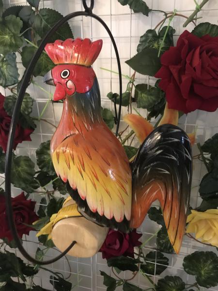 12'' Wooden Carved Rooster picture