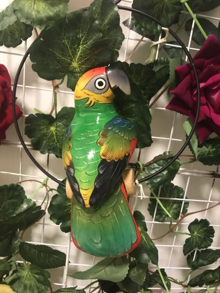 8" Wooden Carved Parrot