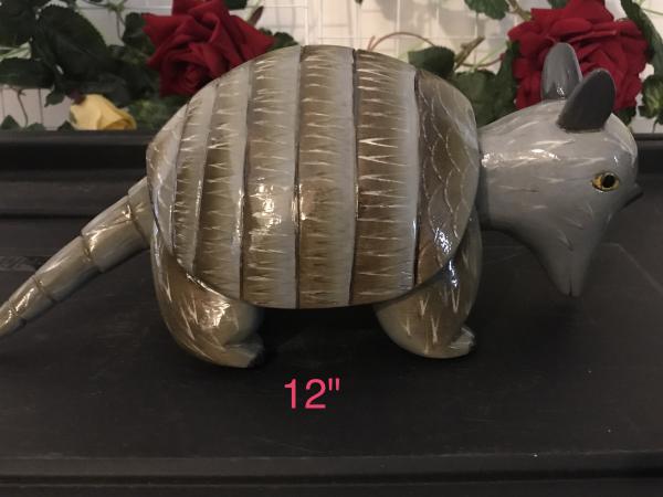 8'' Wooden Carved Armadillo Base picture