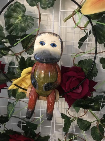 8'' Wooden Carved Monkey