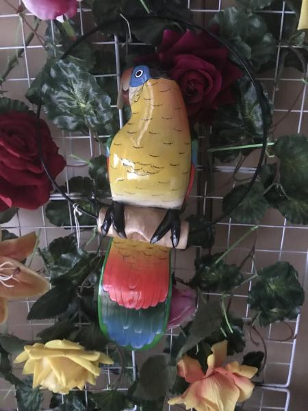 16'' Wooden Carved Parrot picture