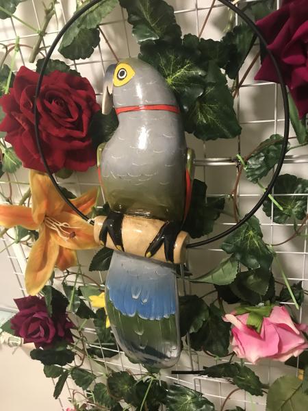 16"Wooden Carved Parrot picture