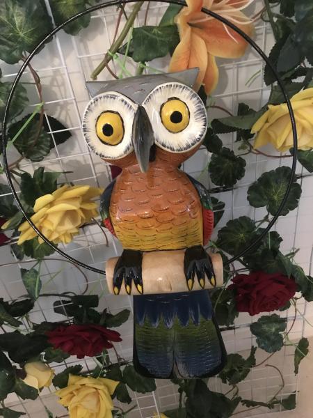 16'' Wooden carved owl