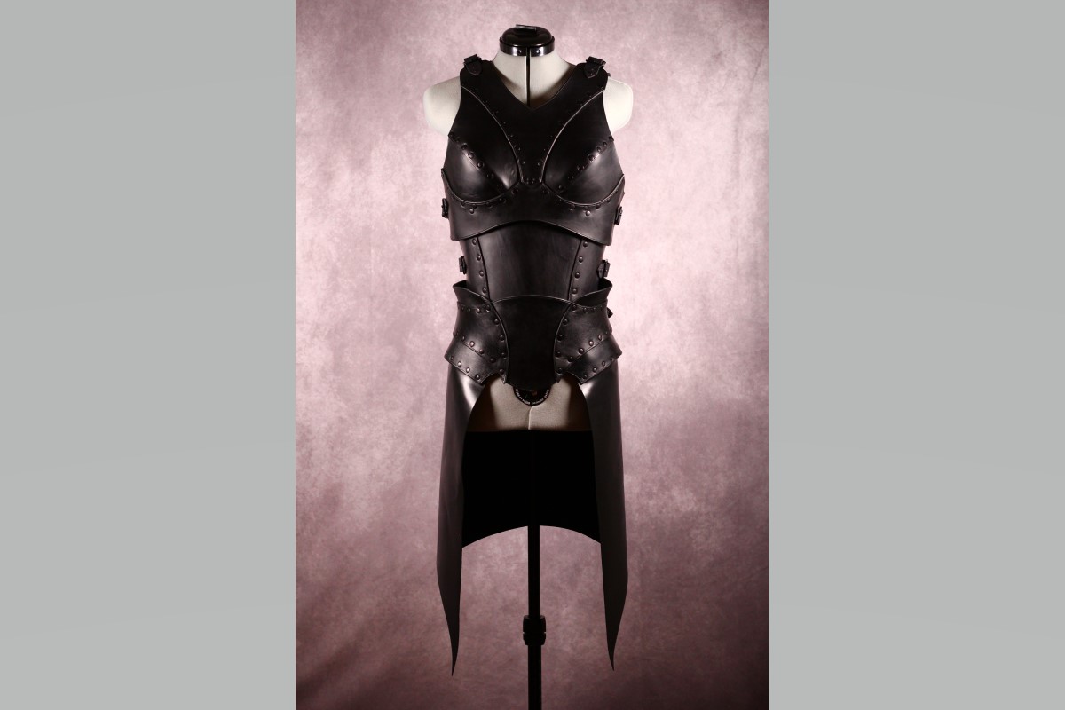 Female Warrior Breastplate and War Belt in Matte Black picture