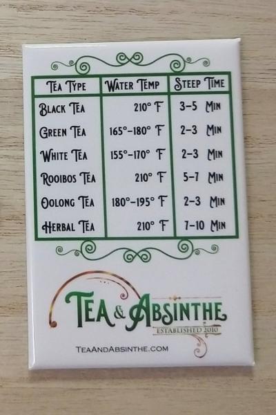 Tea and Absinthe Brew Times and Temps Magnet