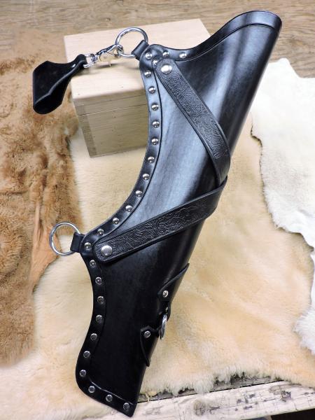 leather quivers and arm guards