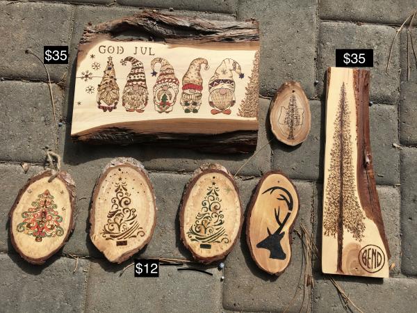 Holiday Wood-burned wall plaques picture