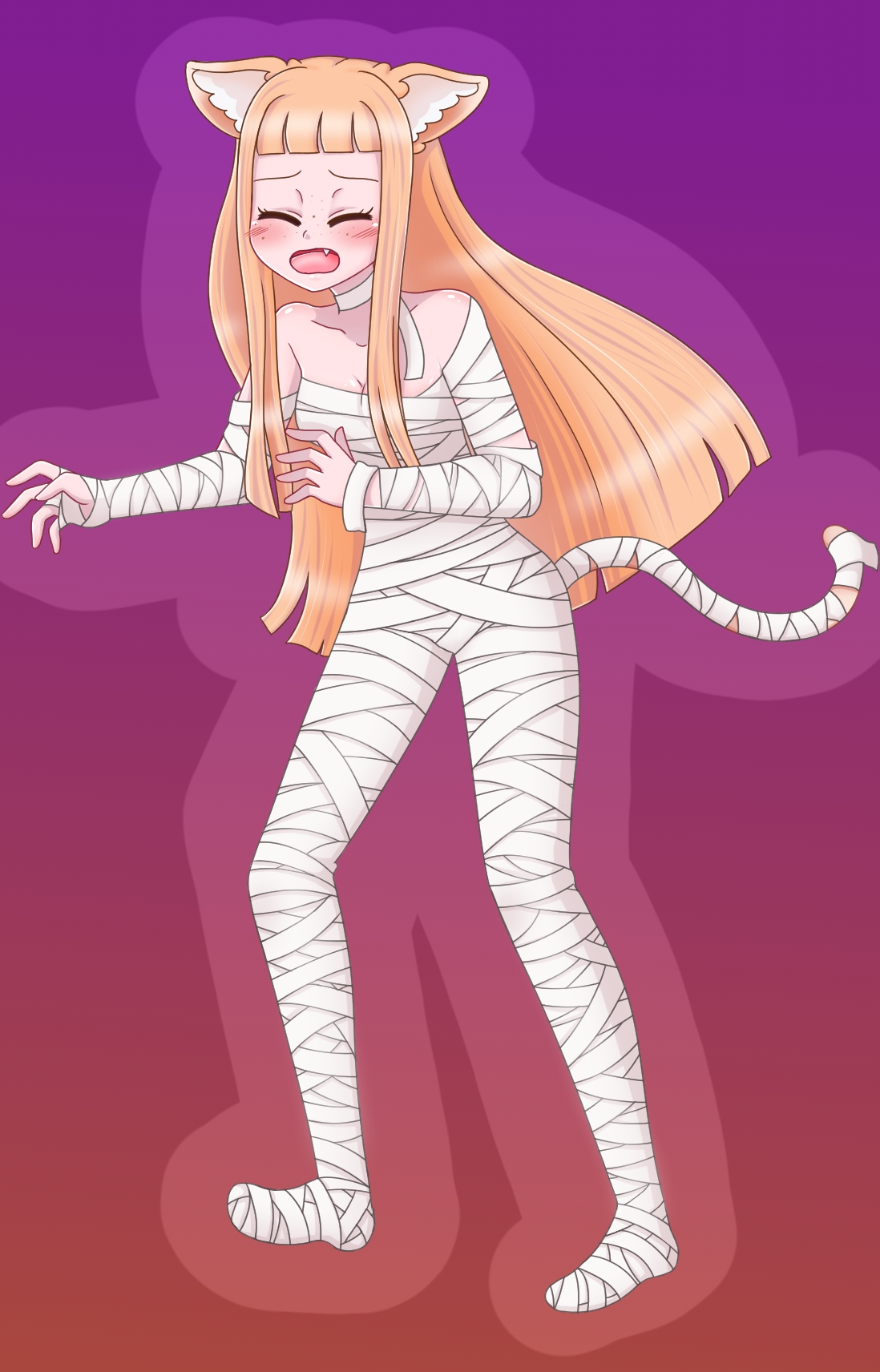 oNyaa-Chan Halloween Clear Stickers - Original Character Halloween Themed Individual Stickers picture