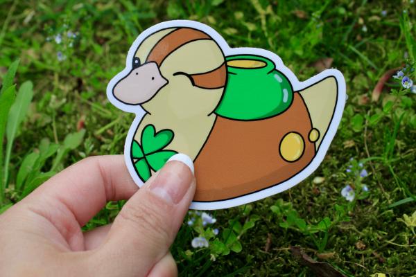 Lucky Baby Turtle Duck 3" Vinyl Sticker picture