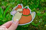 Pumpkin Baby Turtle Duck 3" Vinyl Sticker