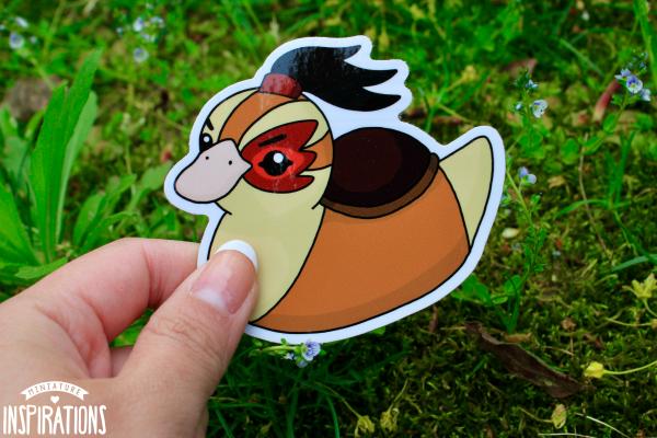 Fire Baby Turtle Duck 3" Vinyl Sticker