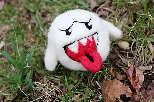 Felted Tongue Sticking Out Ghost
