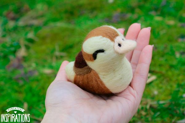 Felted Closed-Eyes Baby Turtle Duck picture