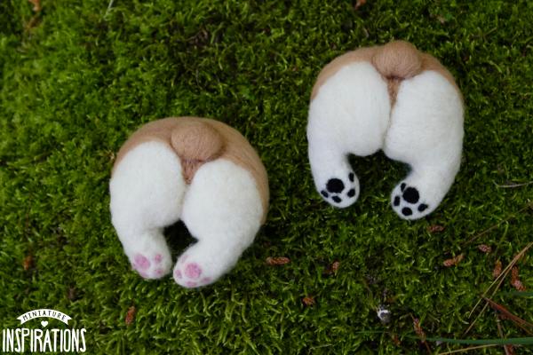 Felted Corgi Butt Hair Clip or Pin picture