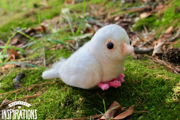 Felted White Dove Bird Sculpture