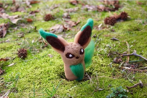 Felted Leaf Fox Creature