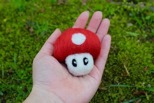 Felted Red Spotted Mushroom