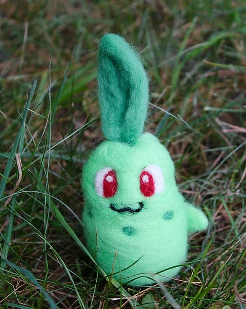 Felted Green Plant Creature