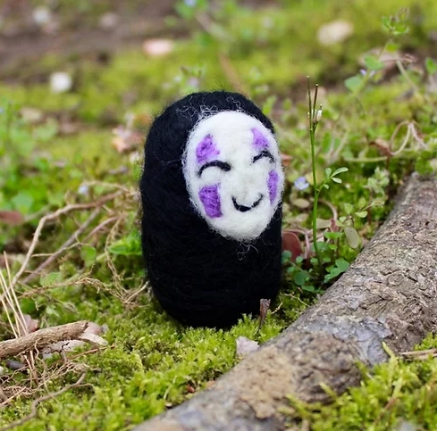 Felted Black Ghost Spirit