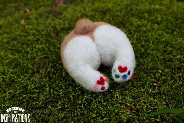 Felted Corgi Butt Hair Clip or Pin picture