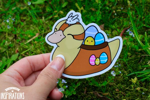 Easter Baby Turtle Duck 3" Vinyl Sticker