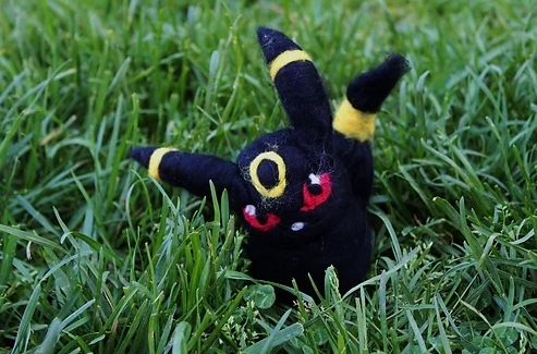 Felted Black Fox Creature