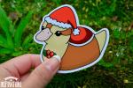 Santa Baby Turtle Duck 3" Vinyl Sticker