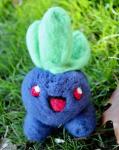 Felted Blue Plant Creature