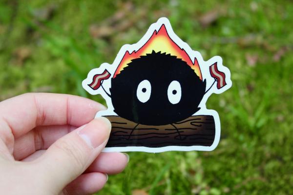 Soot Sprite Burning Bacon 2.5" Vinyl Sticker picture