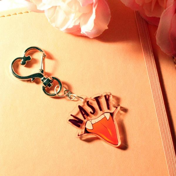 Nasty Monster Teeth keychain charm picture