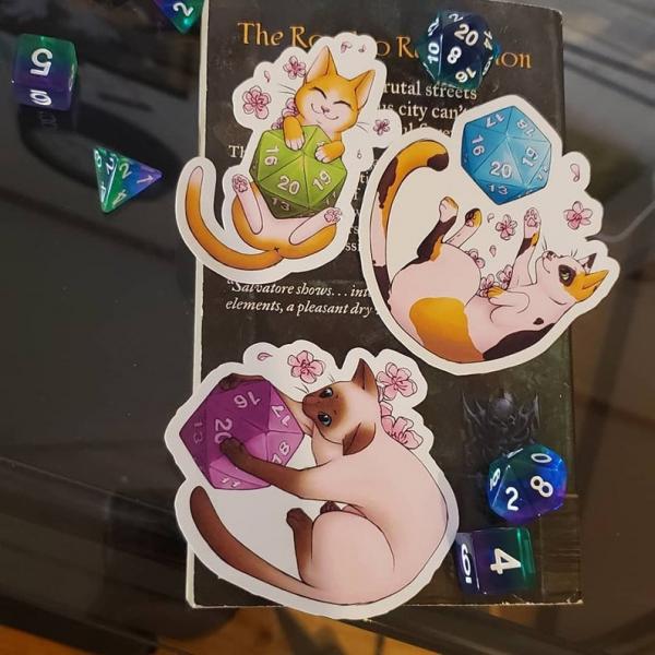 D20 Cat Stickers picture