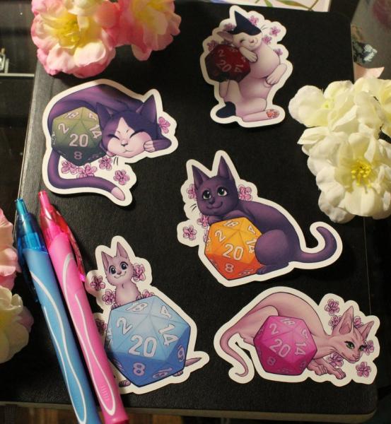 D20 Cat Stickers picture