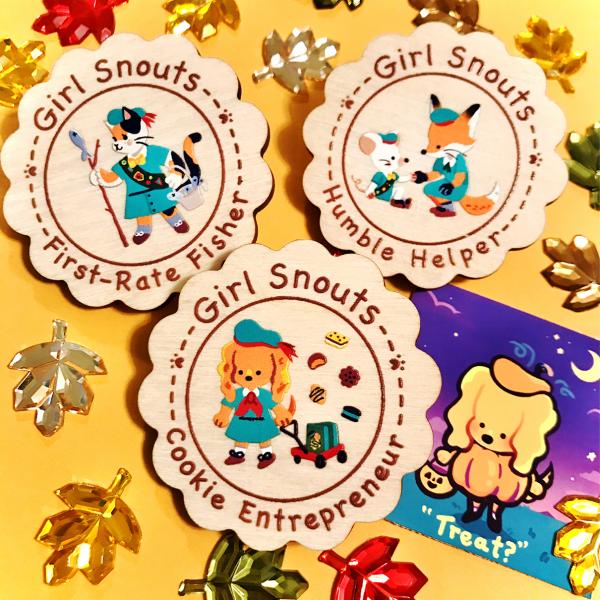 Girl Snouts Wooden Pins picture