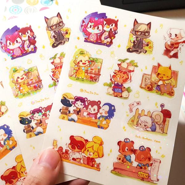 Shiny Animal Crossing clear sticker sheet picture