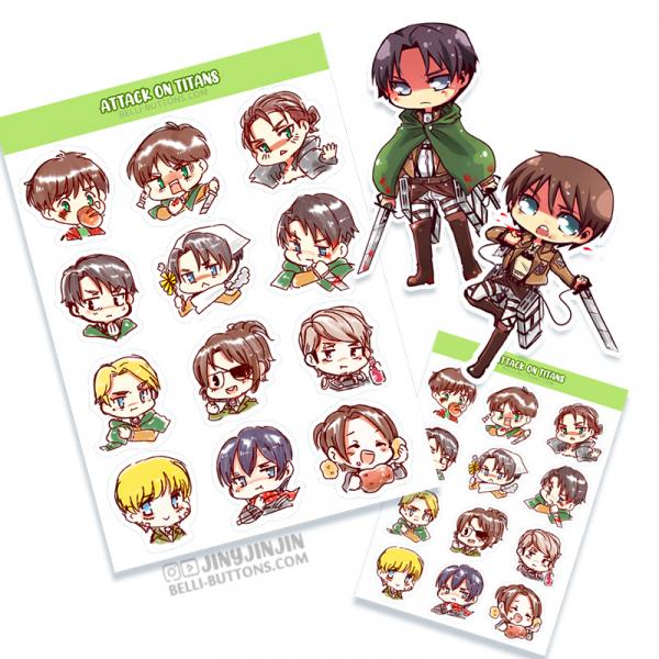 attack on titan sticker sheet picture