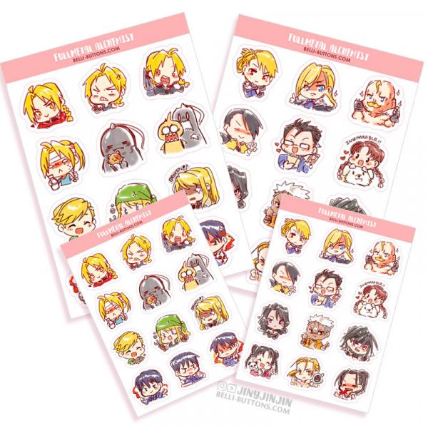 fullmetal alchemist sticker sheet picture