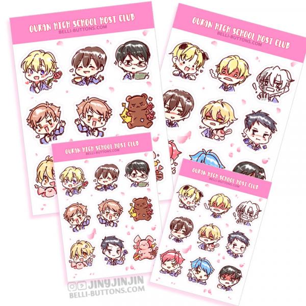 Ouran host  club sticker sheet picture