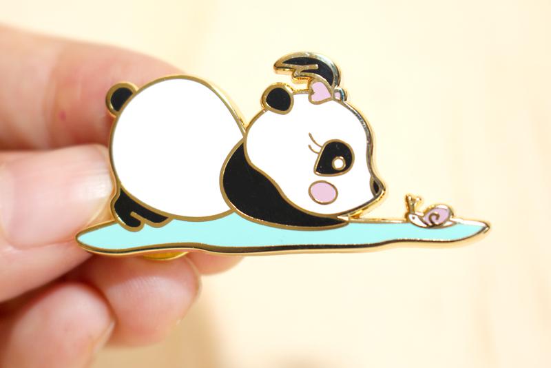 Rosie the Panda and the Snail Pin picture