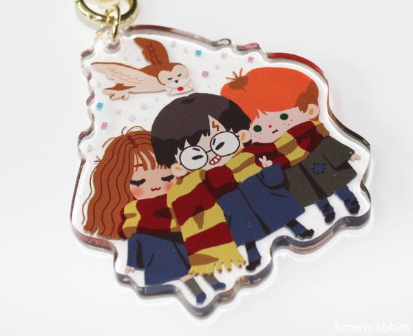 Fantastic Beasts Newt/ Harry Potter Golden Trio Keychain picture