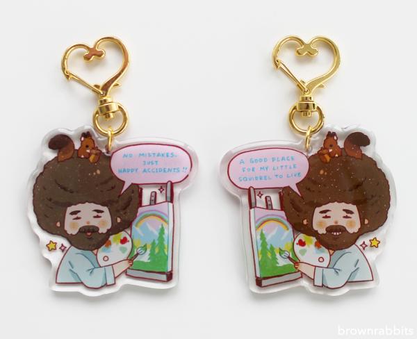 Bob Ross Keychain picture