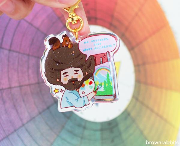 Bob Ross Keychain picture