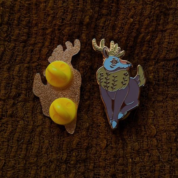 Suspicious Deer: Classic Hard Enamel Pin picture