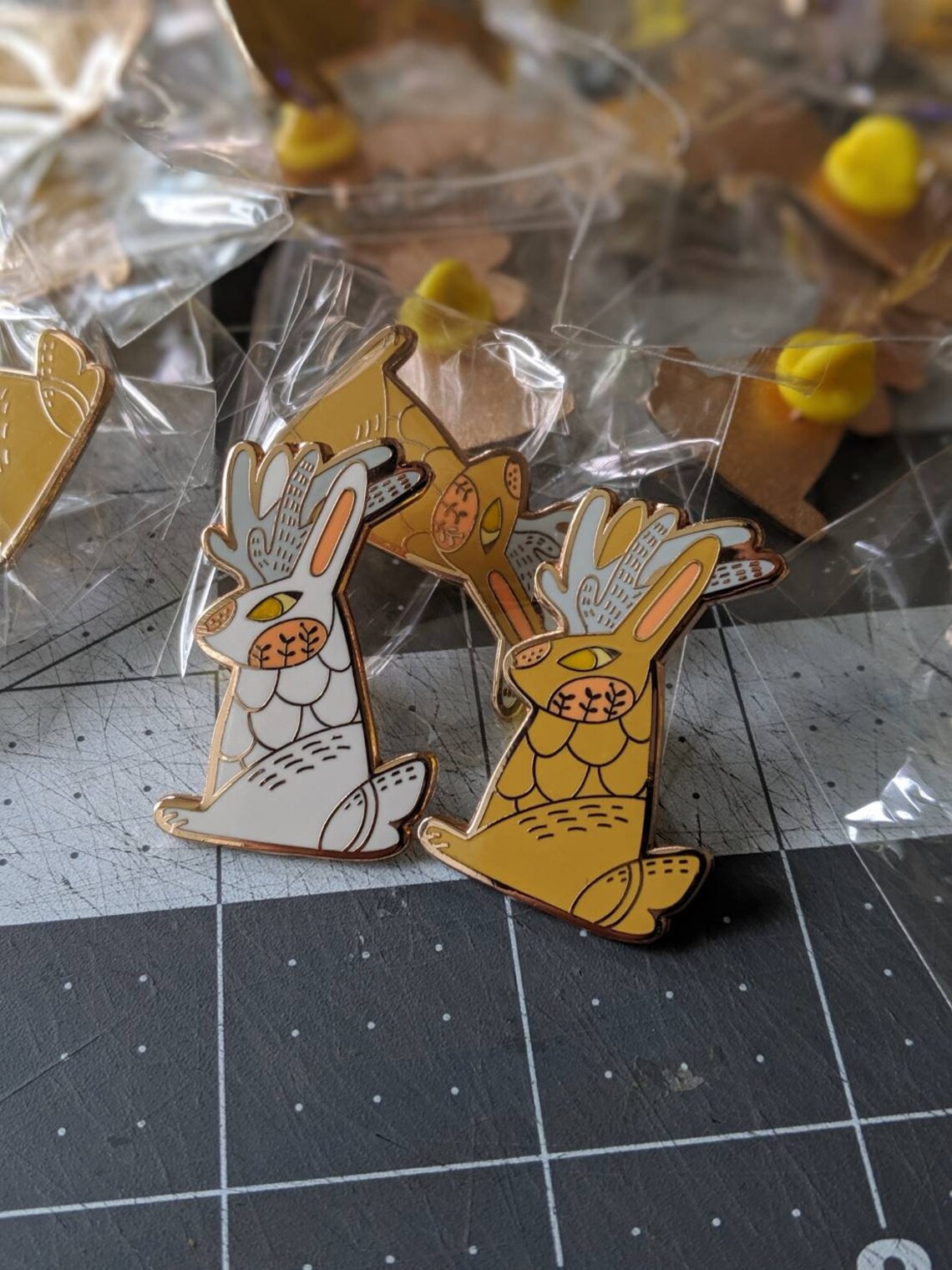 Golden Jackalope 'From the Woodlands' Enamel Pin picture