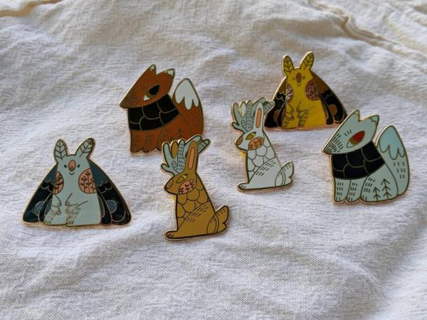Golden Jackalope 'From the Woodlands' Enamel Pin picture