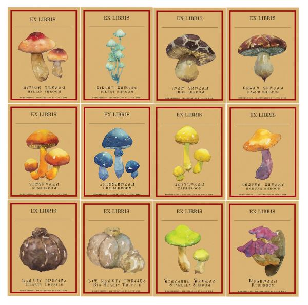 BOTW Mushroom Bookplate STICKER set of 12