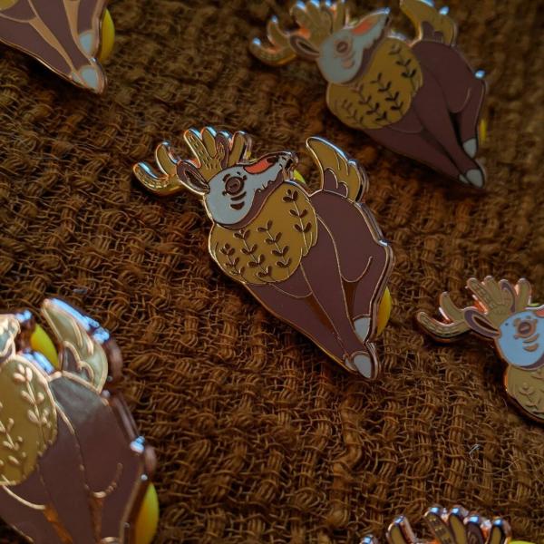 Suspicious Deer: Classic Hard Enamel Pin picture