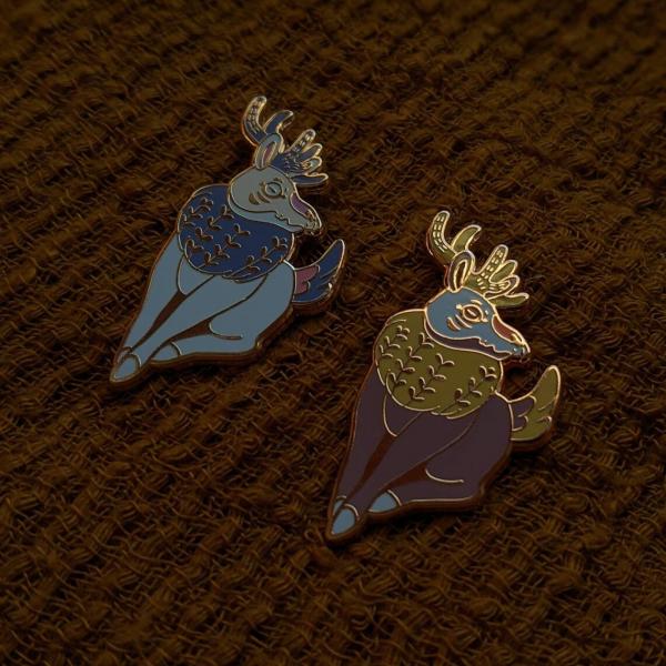 Suspicious Deer: Classic Hard Enamel Pin picture